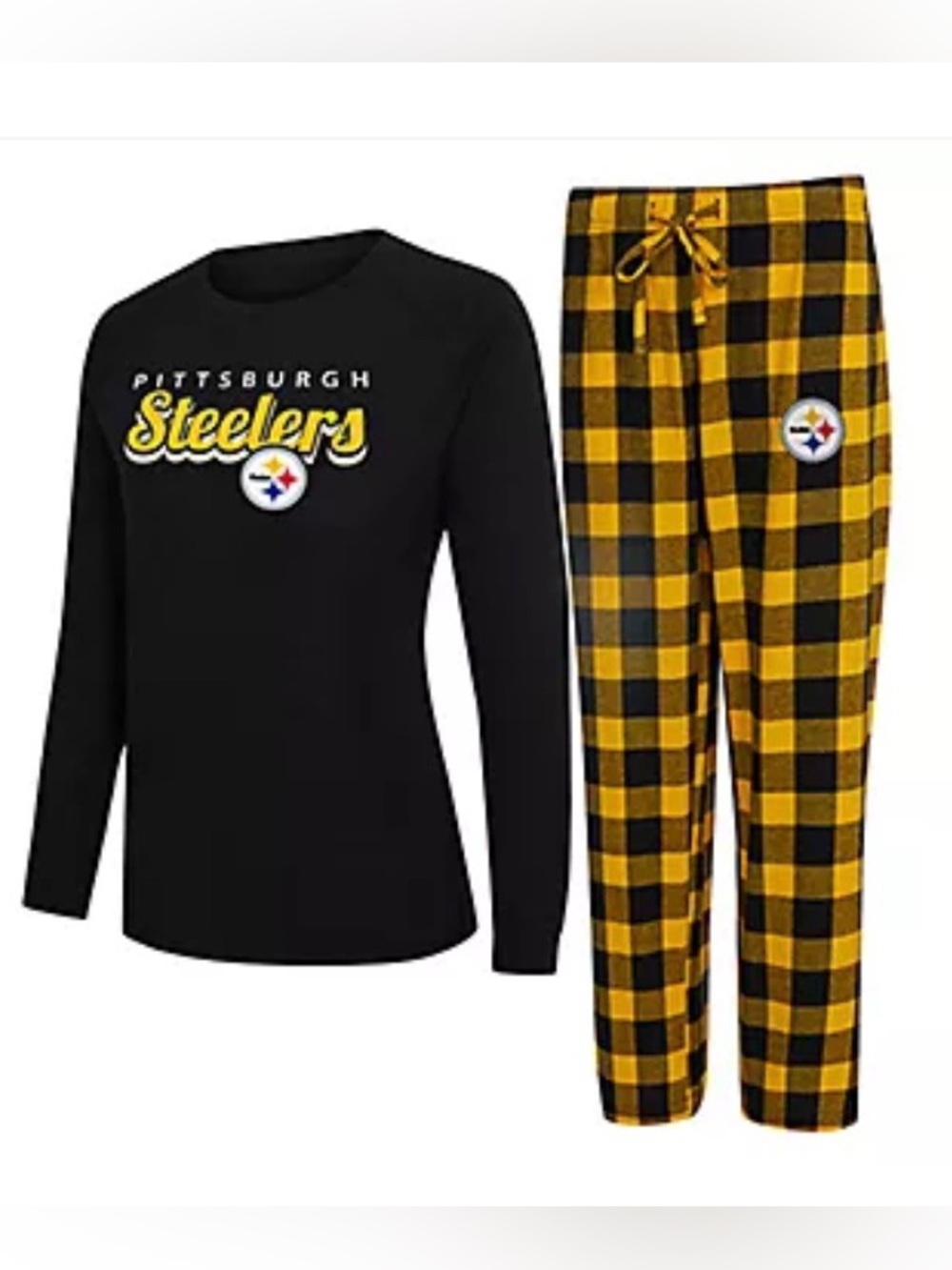 New NFL Officially Licensed Men’s Long Sleeve Pittsburg Steelers Pajama Set / Sm
